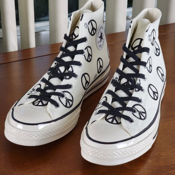 Converse Chuck 70 Hi Unleash Peace Logo 167912C Egret/Black Size 10 Men's - Picture 11 of 11